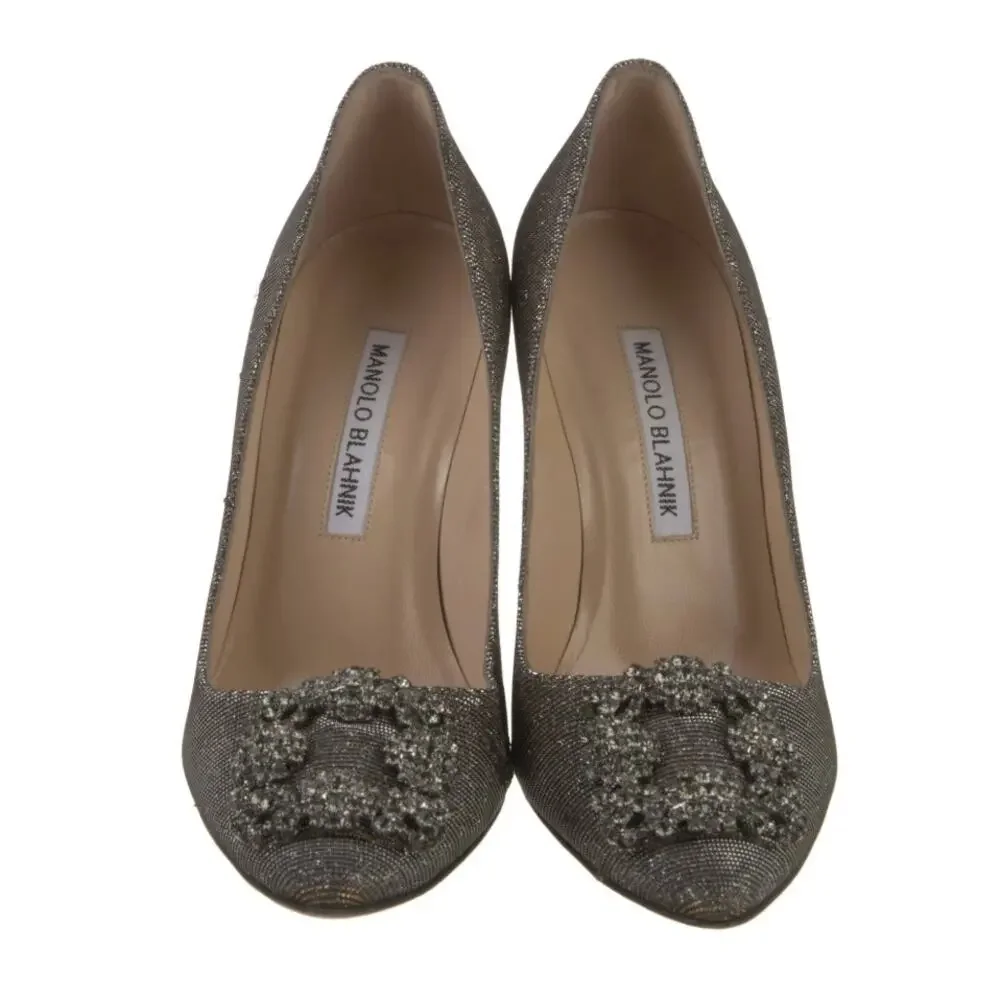 Manolo Blahnik Women's Hangisi Pumps Glitter Fabric